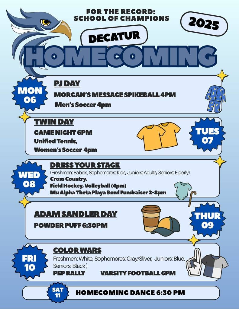 Homecoming spirit days 2025
