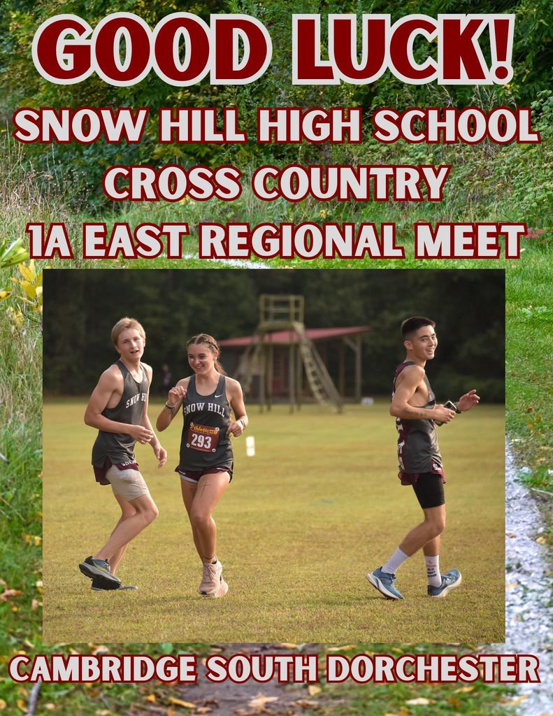 Good Luck Post with 3 Snow Hill Runners celebrating after finishing a race. 