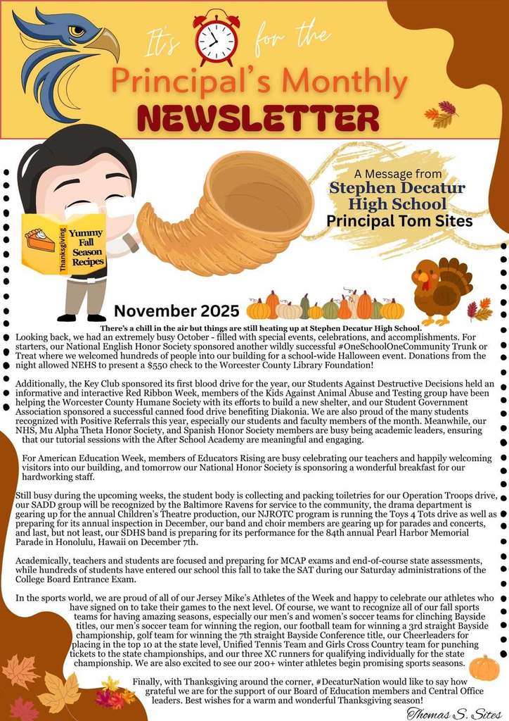 November 2025 Principal's newsletter