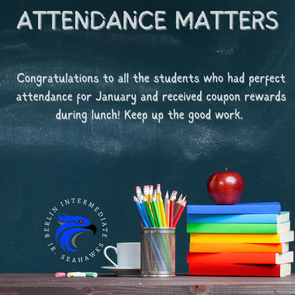 Congratulations to all the students who had perfect attendance for January and received coupon rewards during lunch!  Keep up the good work. #3RsBIS 