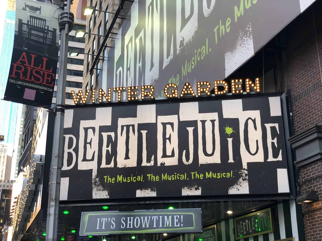 British Lit students watching Beetlejuice in NYC