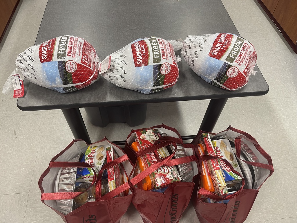 Thanksgiving meal ingredients sitting on a table.