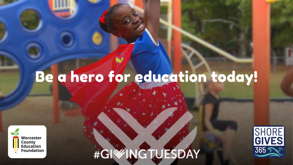 Giving Tuesday Graphic - Be a Hero for Education