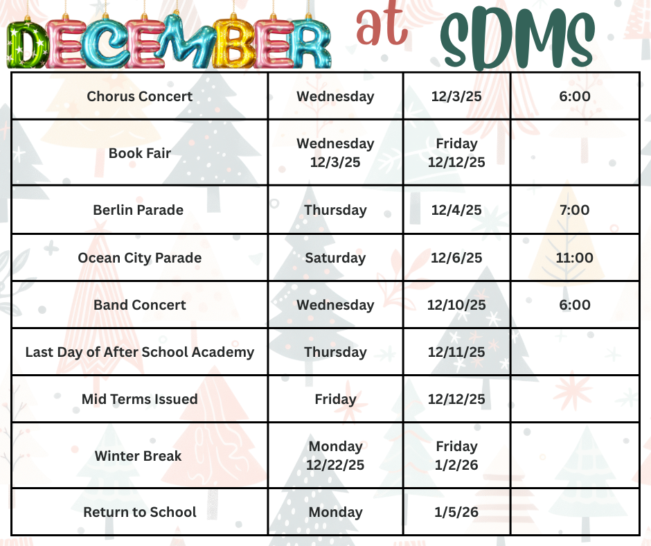 December at a Glance