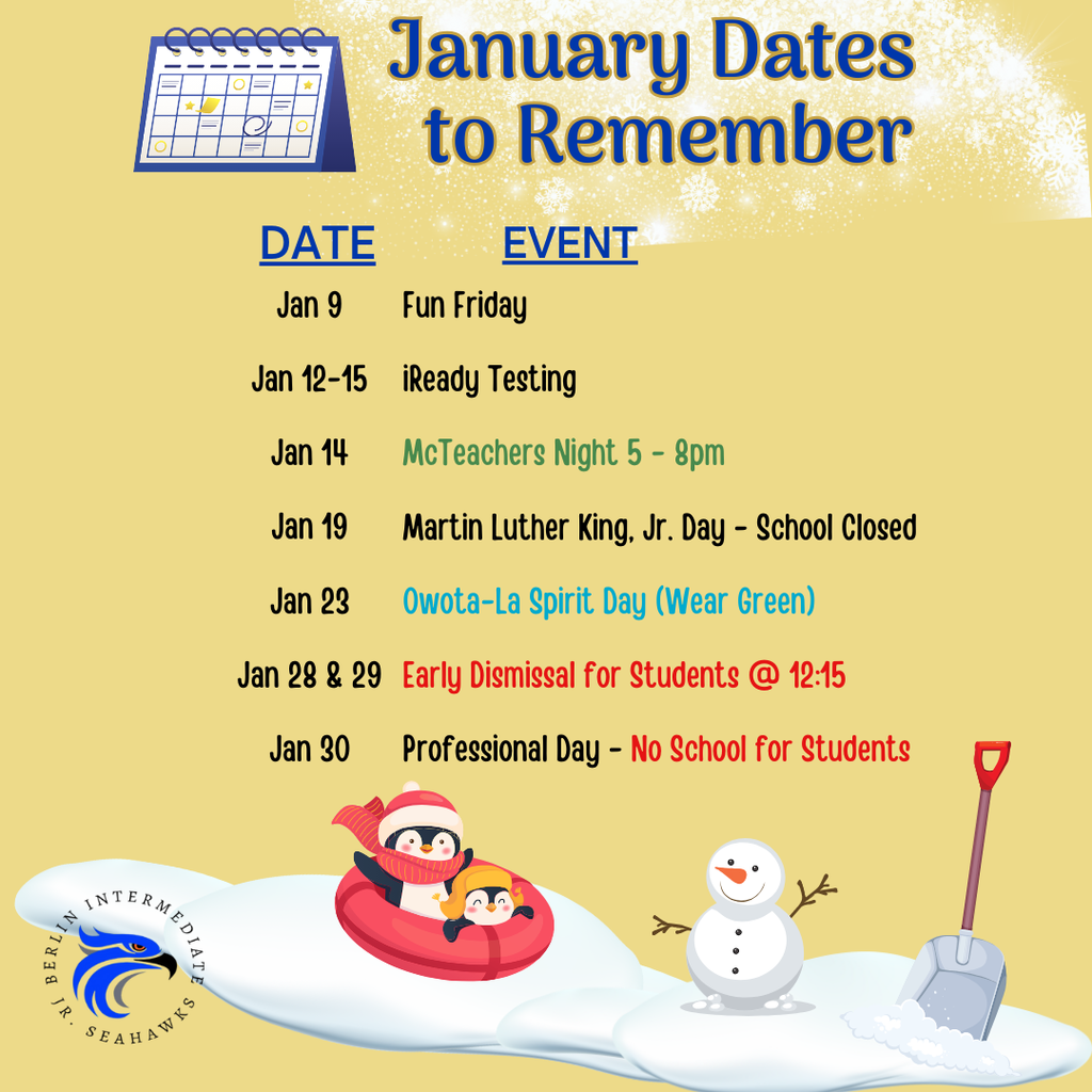 January Dates to Remember. #3RsBIS