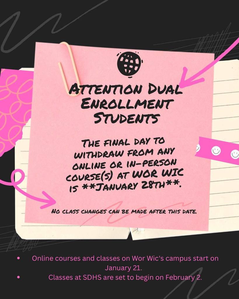Dual Enrollment course withdrawal notice