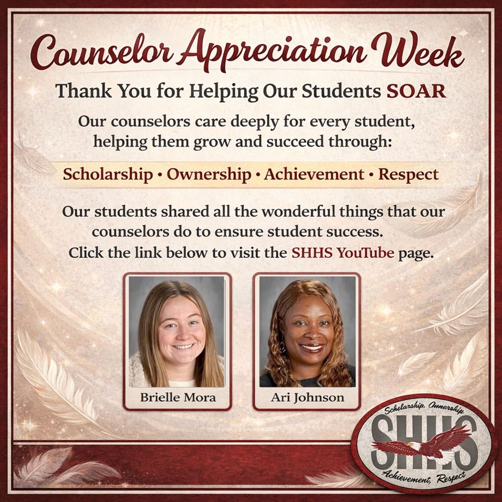 Counselor appreciation post showing our two counselors and outlining how they help our students soar.