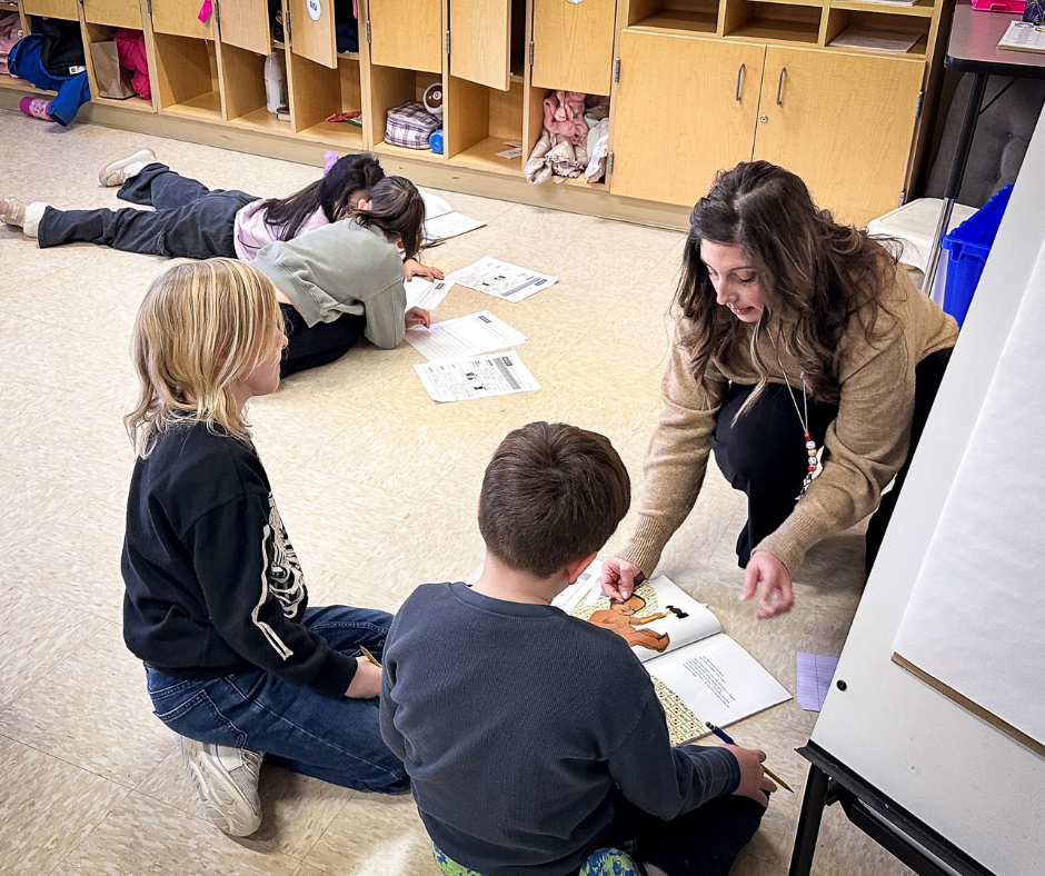 CO Leadership classroom visit - leader with a student