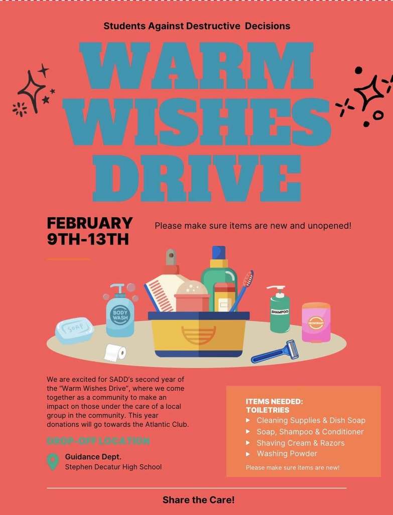 Warm Wishes Drive for toiletries