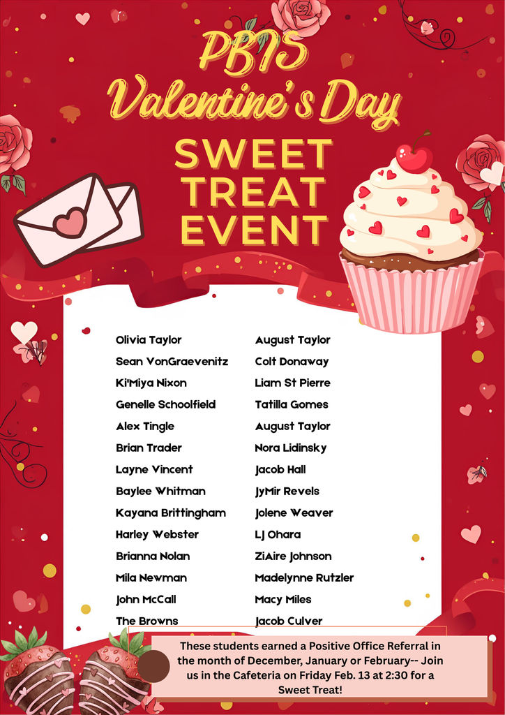 PBIs Poster celebrating those who have earned a positive office referall