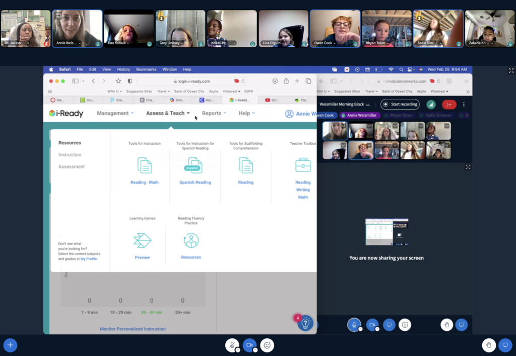 Virtual Day Screenshot of students