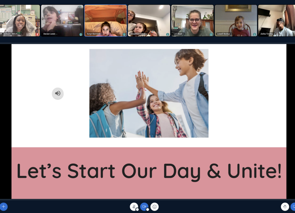 Virtual Day Screenshot of students