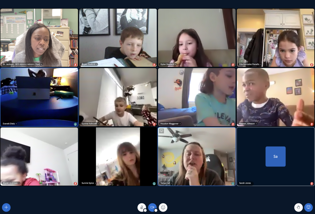 Virtual Day Screenshot of students