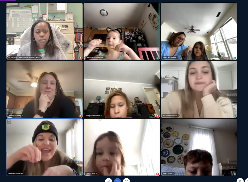 Virtual Day Screenshot of students