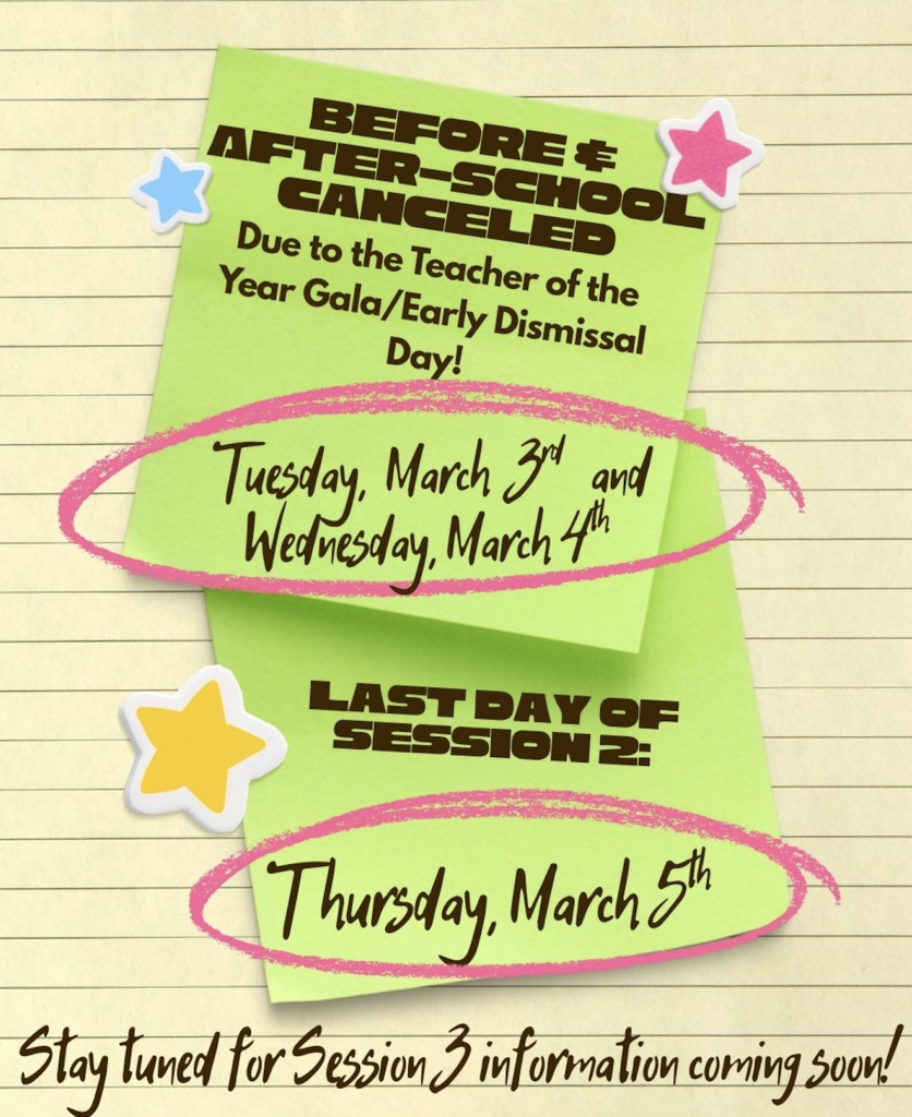 Cancelations to before and after school 