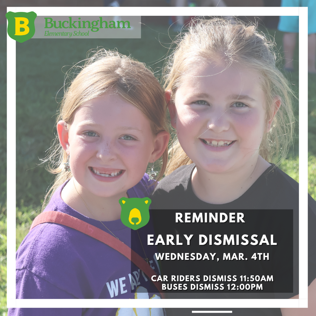 Early dismissal graphic with student image