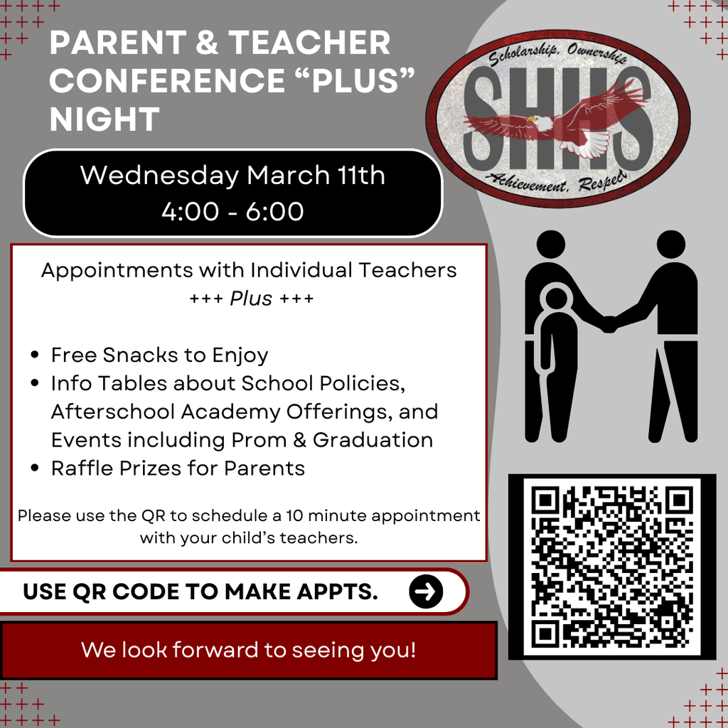 Parent Teacher Conference sign up information and QR Code