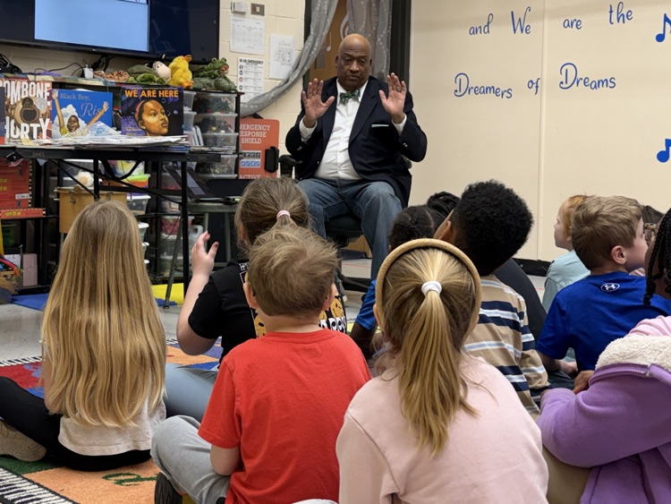 students with Bryan Collier