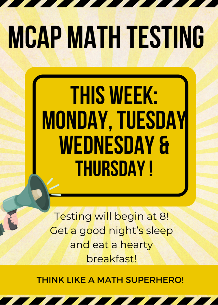 MCAP Math begins tomorrow!