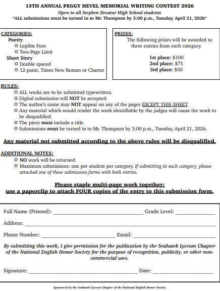 Writing contest info 2026
