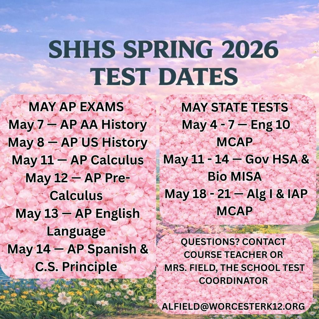 Spring Testing Calendar