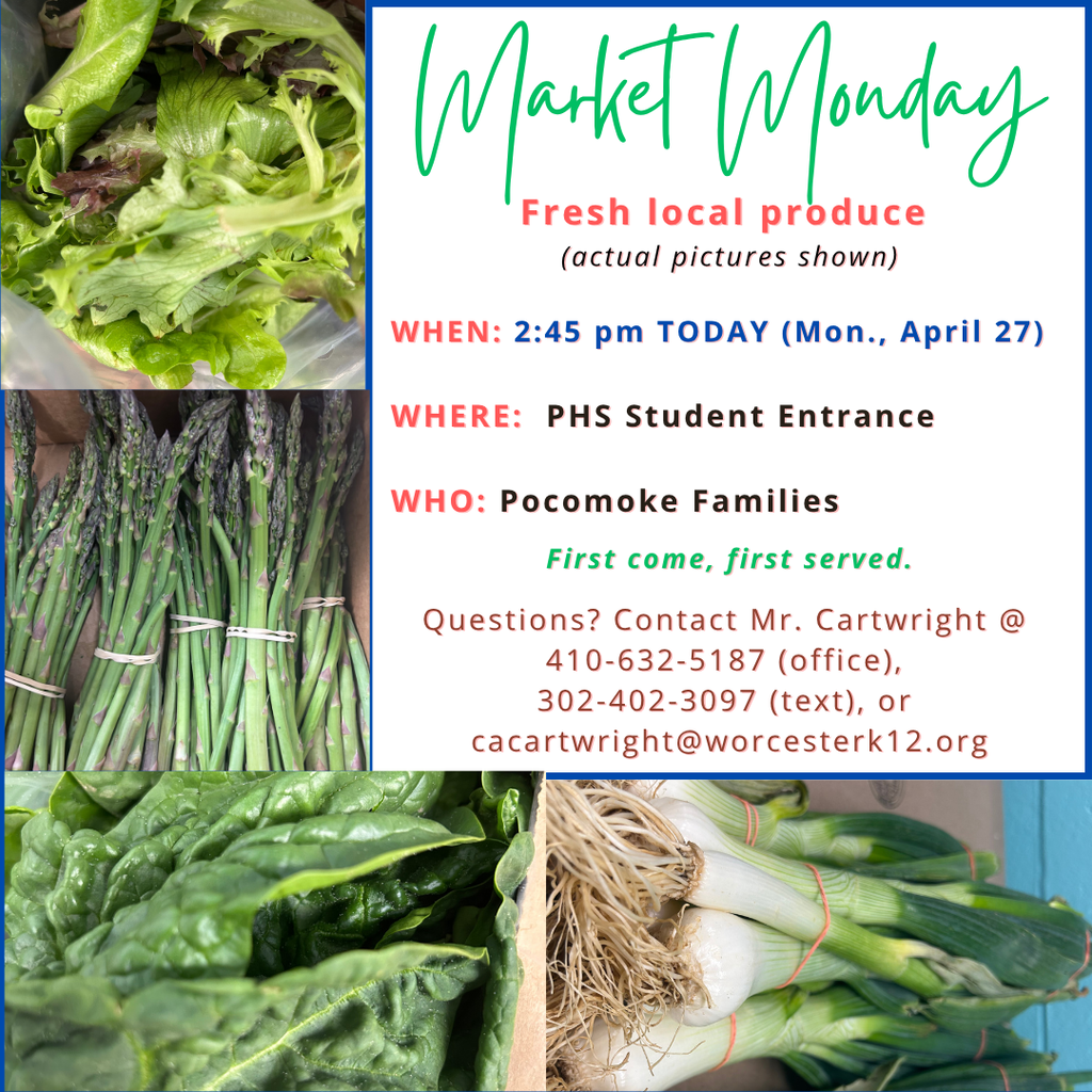 Market Monday produce (leeks, spinach, asparagus, salad mix)