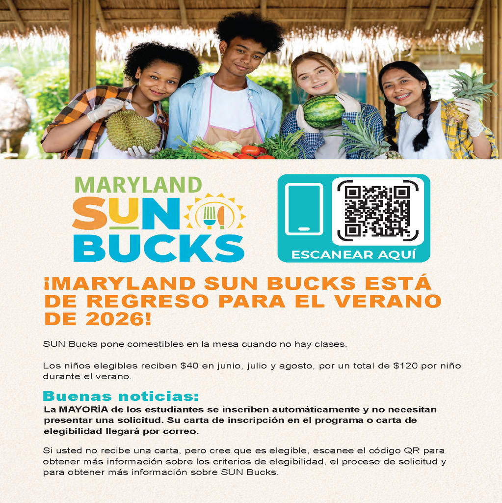 Maryland Sun Bucks Program is Back!