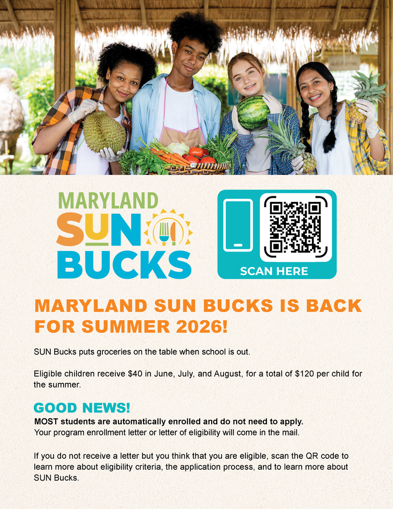 Maryland Sun Bucks Program is Back!