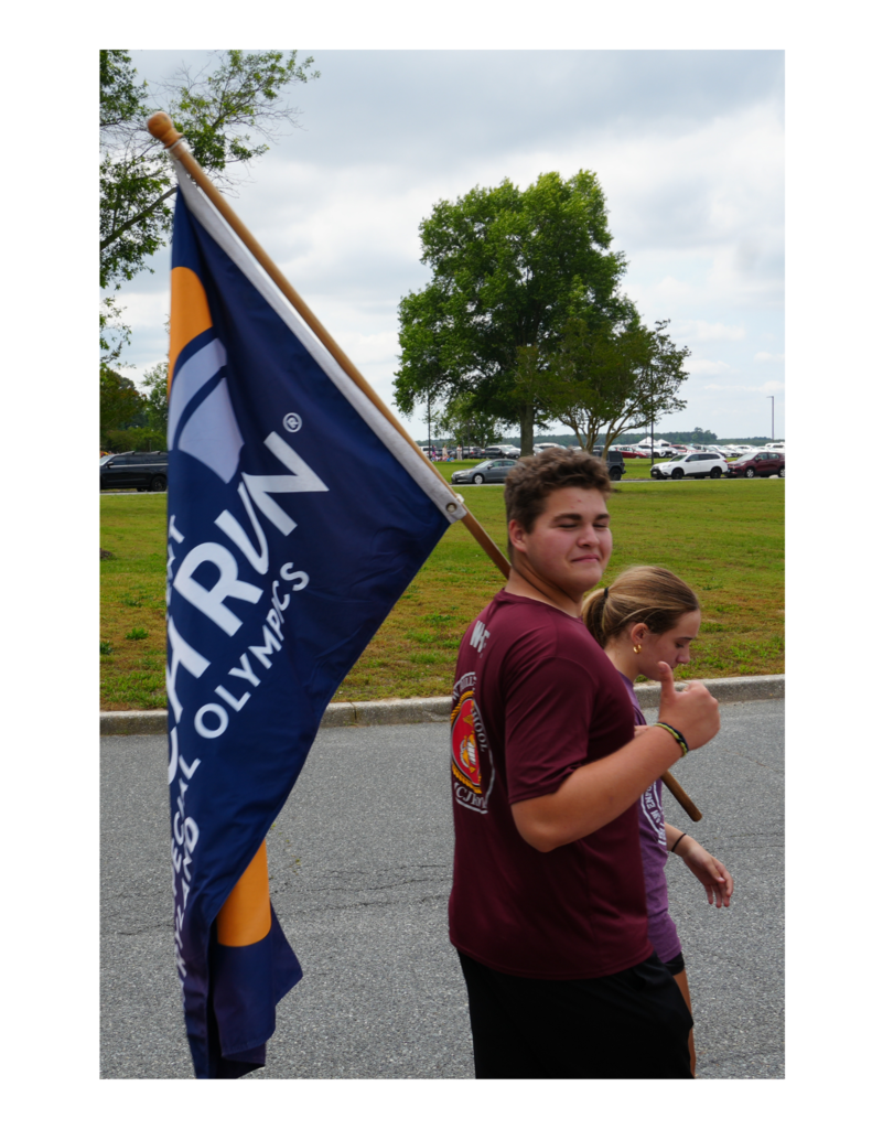 Thomas holding the Flag