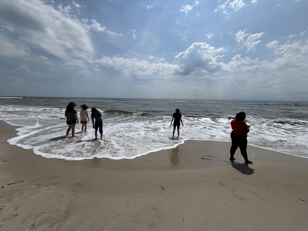 Students at the Beach. 