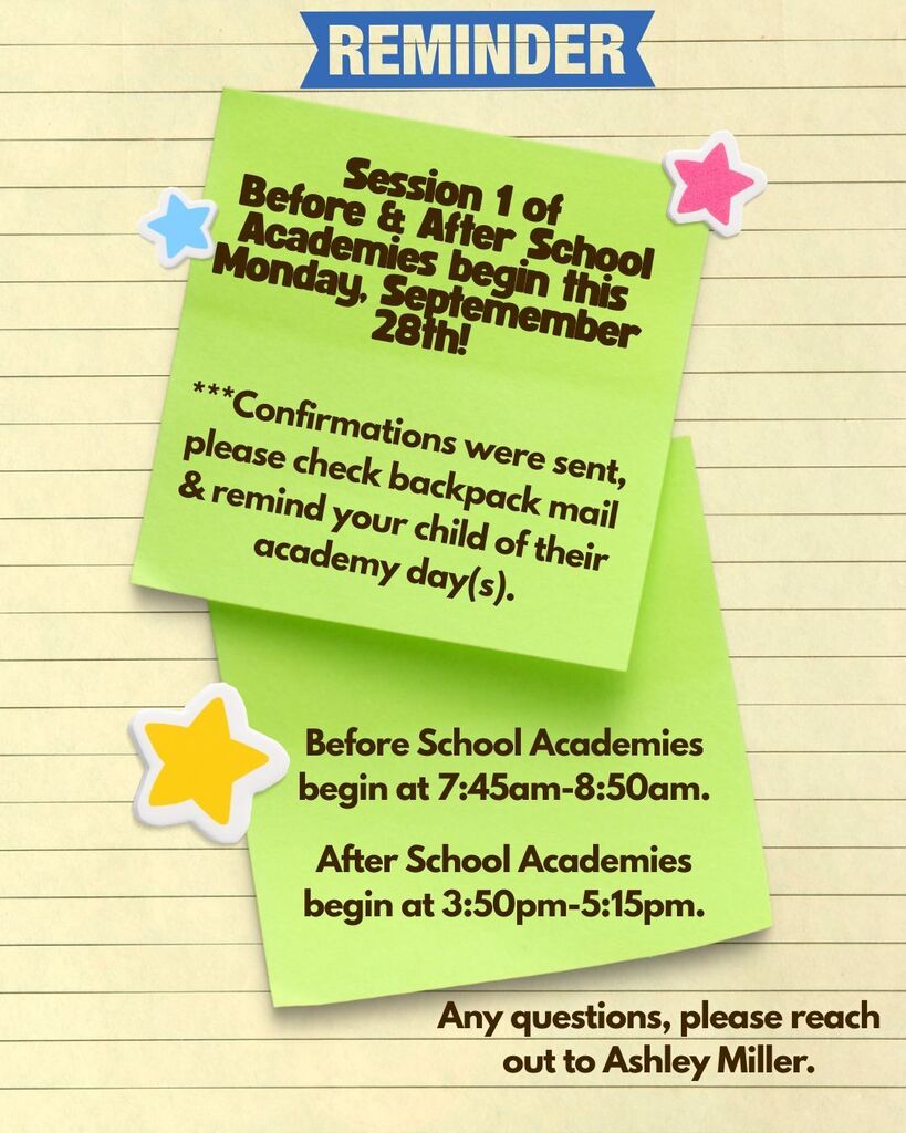 After School Academy Reminder