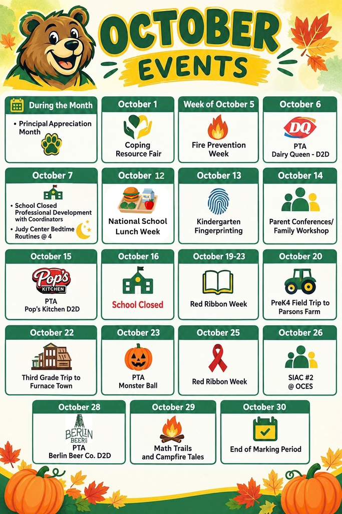 October Events Flyer