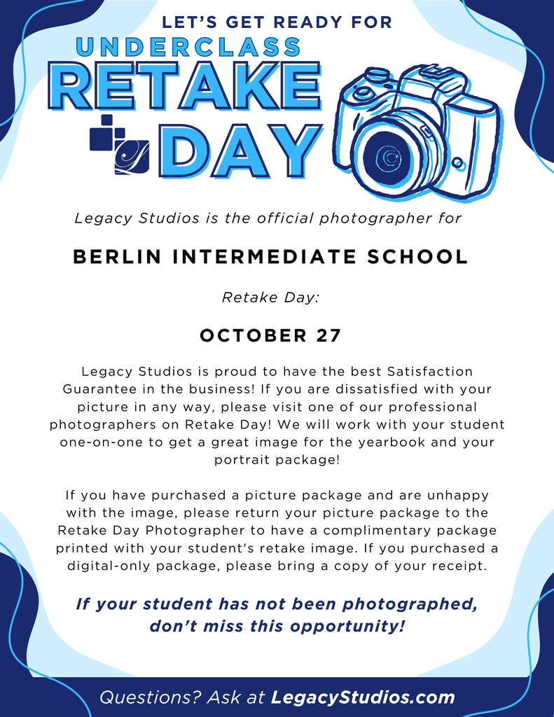 Picture Retakes October 27, 2026