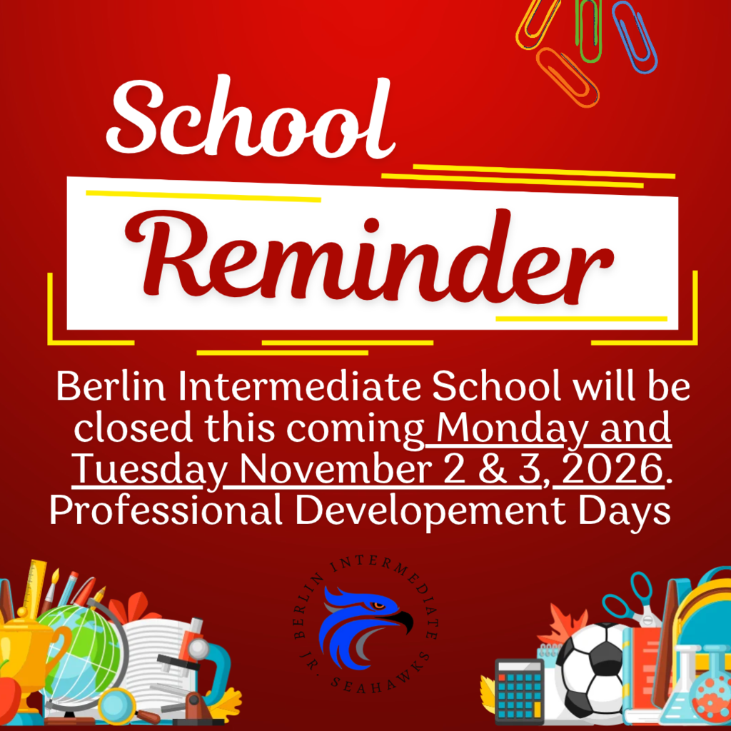 Reminder: No School Monday and Tuesday November 2nd & 3rd.