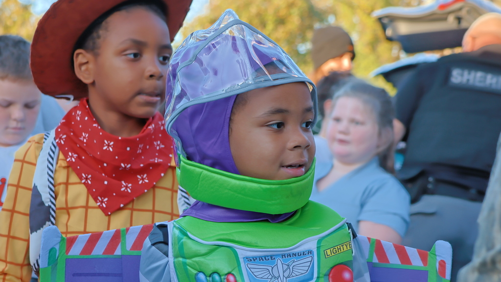Student in halloween costume