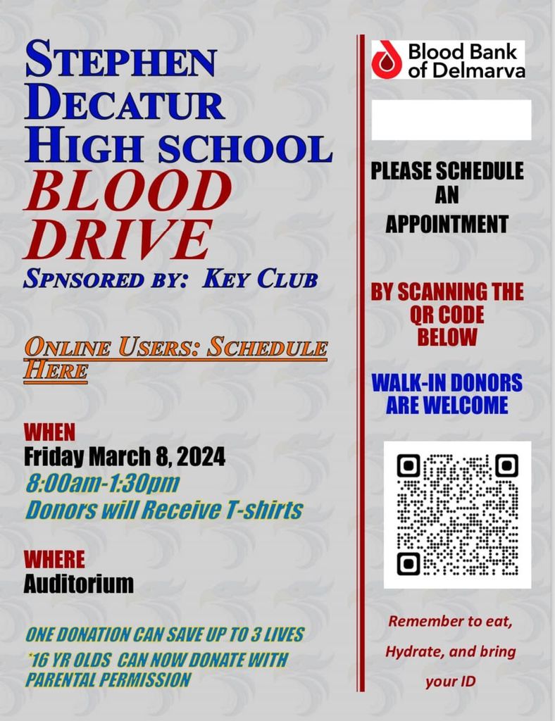 SDHS Blood Drive Info