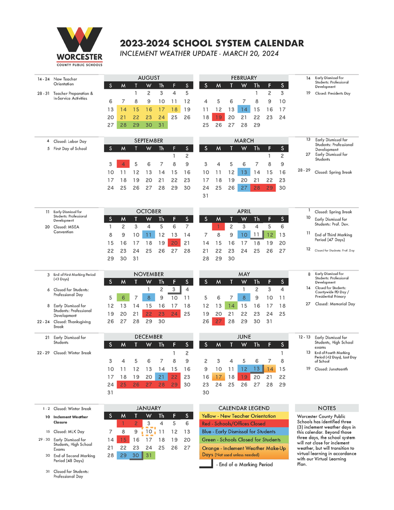 23-24 School System Calendar
