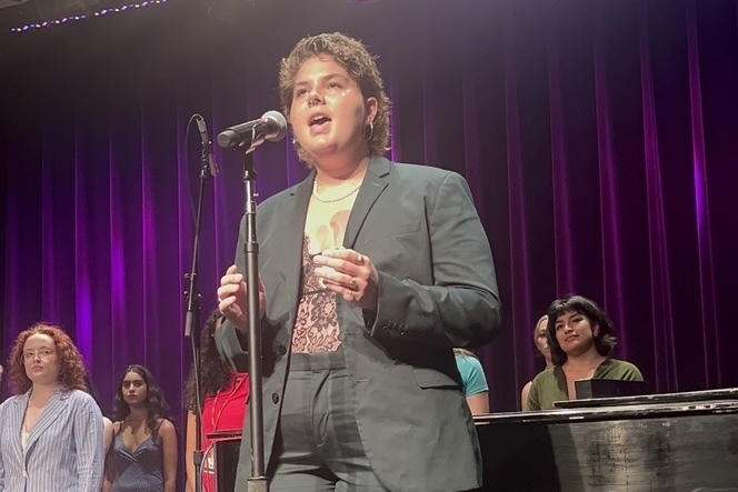 Jupiter Montalvo performs during a show at Berklee.