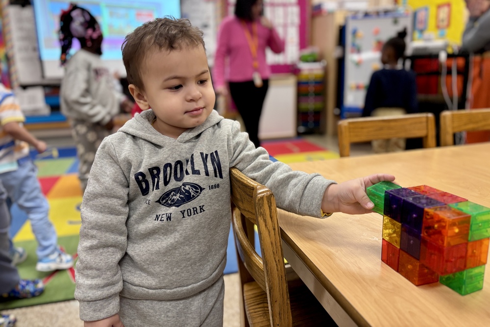 A child playing with blocks
