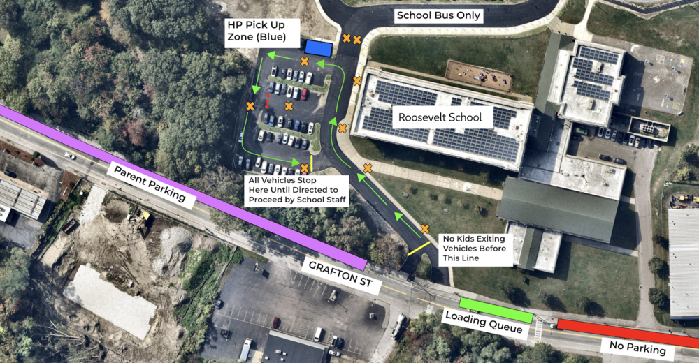 Parent pick-up map