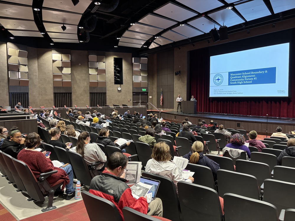 realignment forum crowd view in auditorium