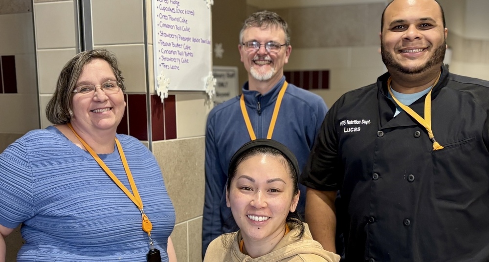 Four coworkers in the Nutrition Department