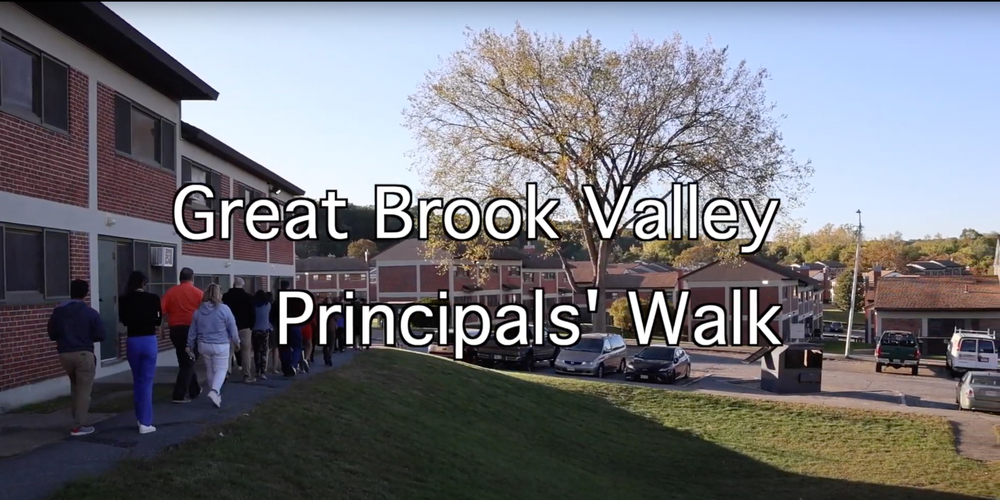 A image that says "Great Brook Valley Principals' Walk"
