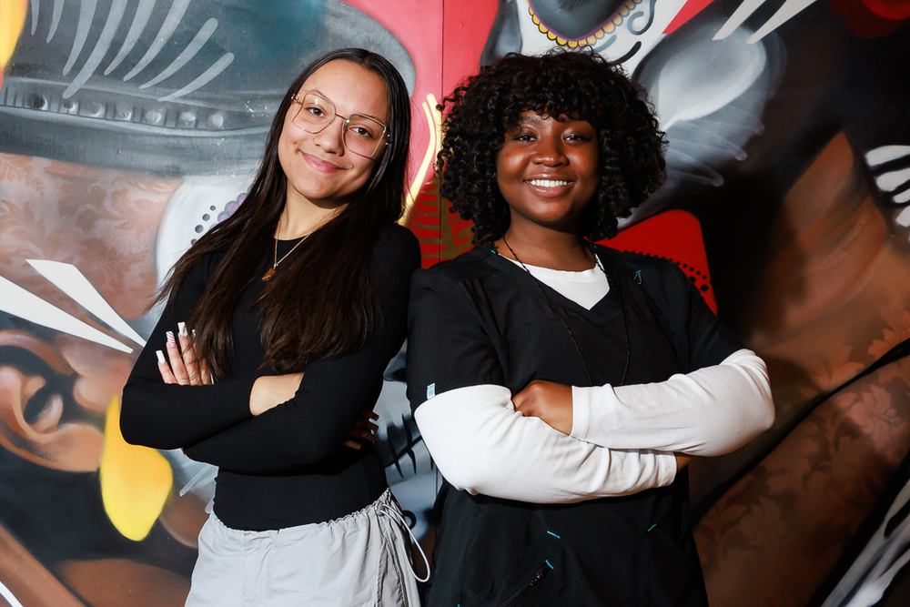 North High School seniors Lilianna Medeiros (left) and Chelsea Okantey (right) were named recipients of the Dr. George Storms Smith Community Award and Isaiah Thomas Youth Community Service Award respectively.