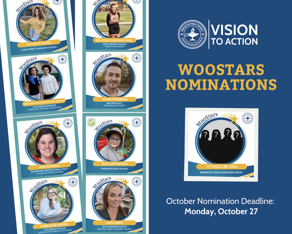 A graphic for WooStar Nominations that says "October Nomination Deadline: Monday, October 27"