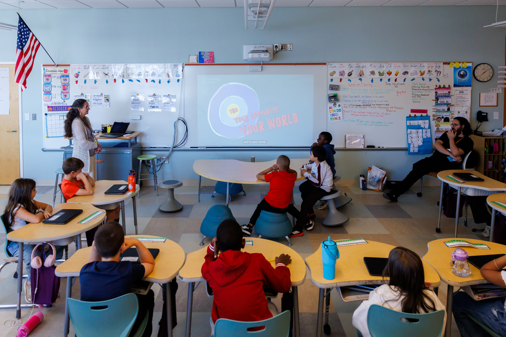A class of students during a lesson.