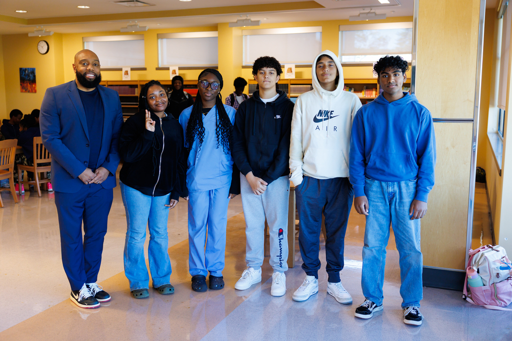 Students from North High, alongside their principal.