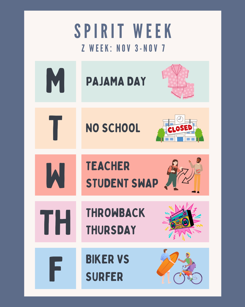 Themes for Spirit Week by Day Z Week