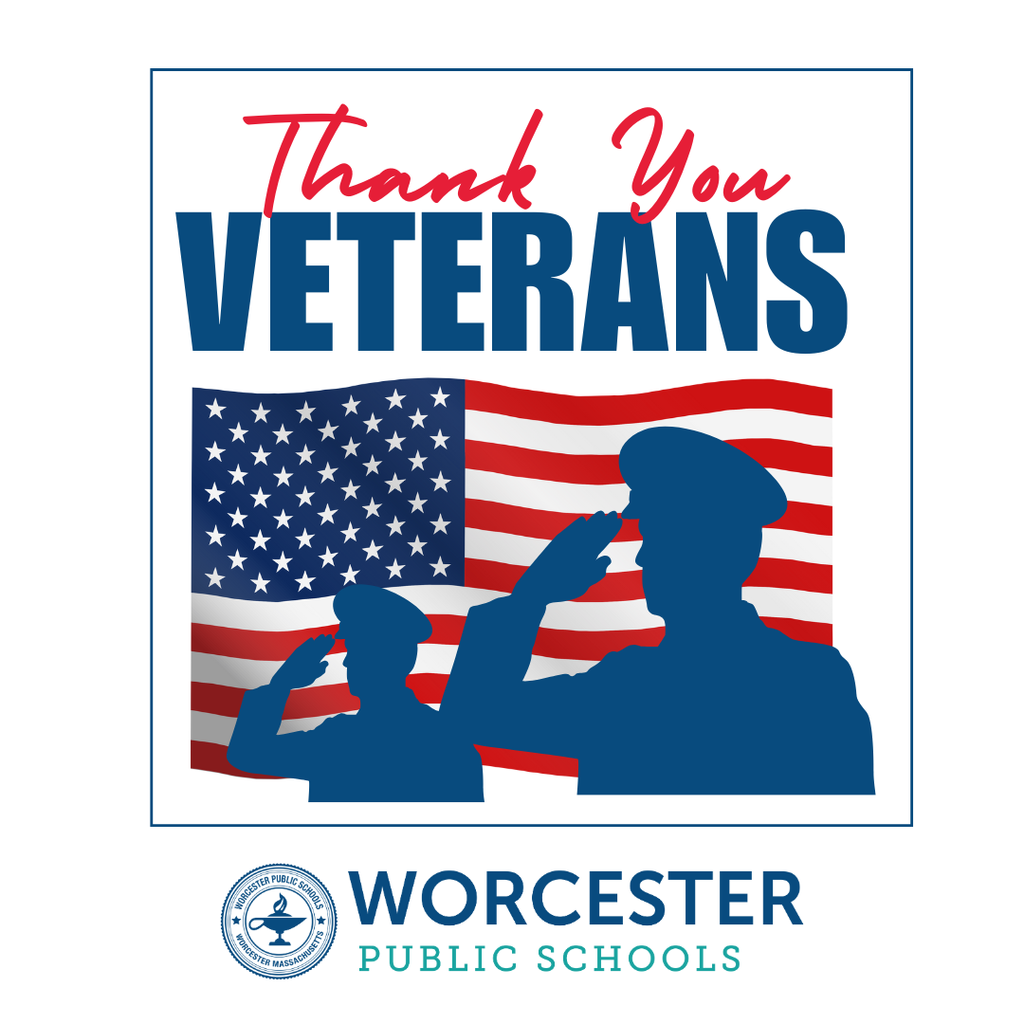 Image honoring veterans with an American flag and saluting silhouettes.