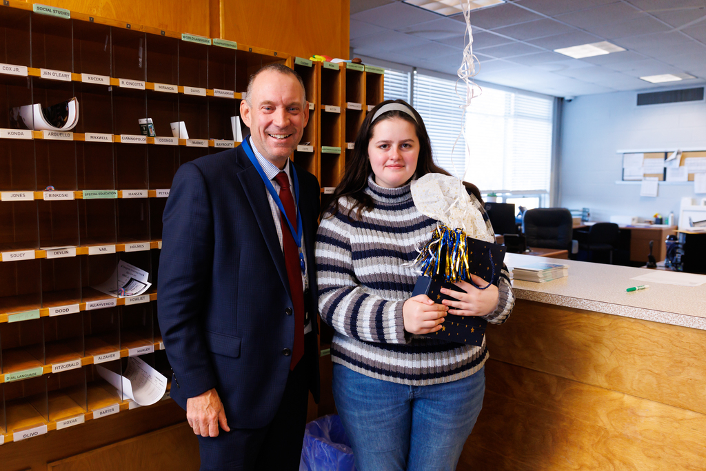 Superintendent Allen with Julianna Cohen.